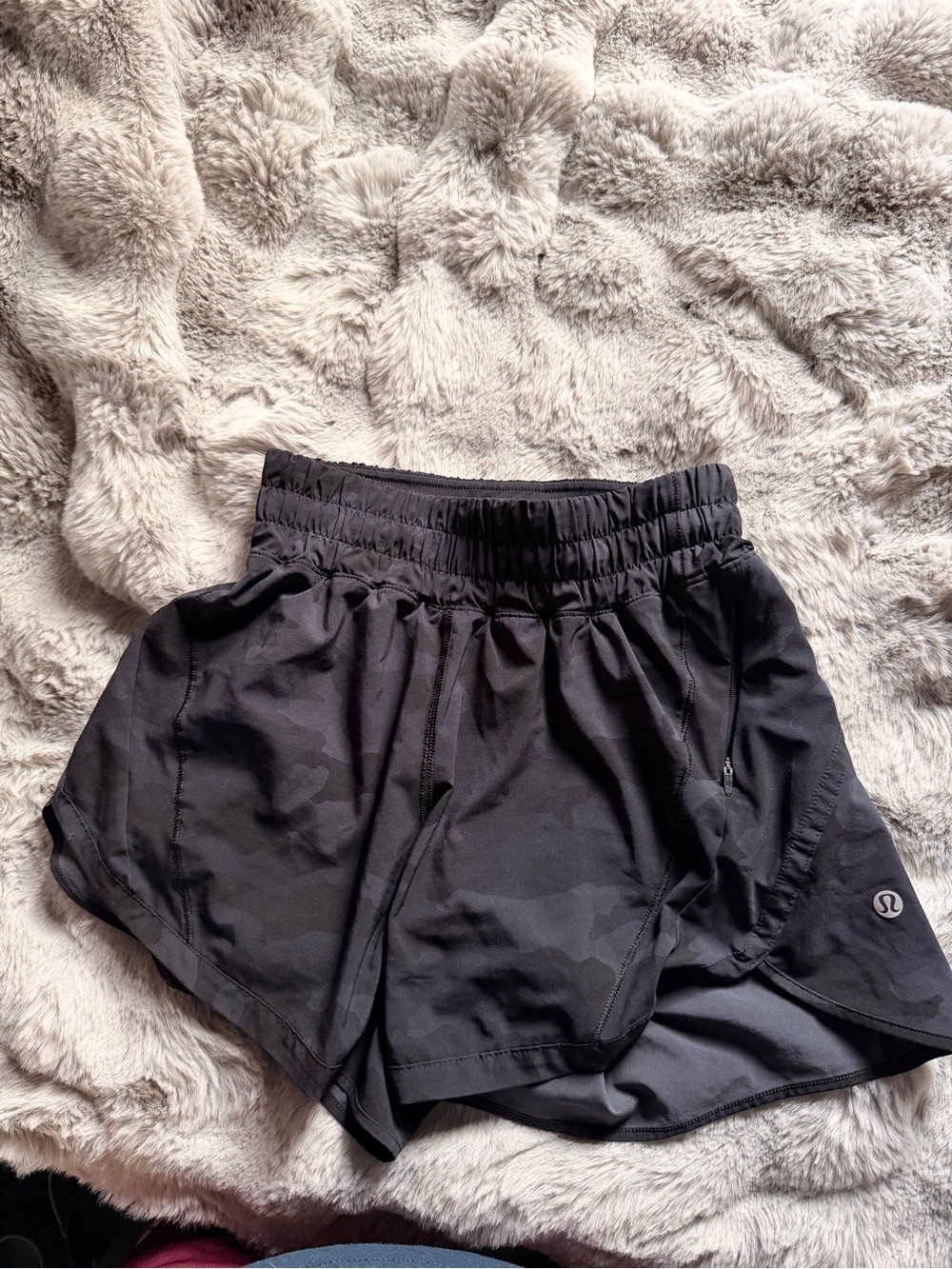 lululemon athletica Women's Black Camo Athletic Shorts